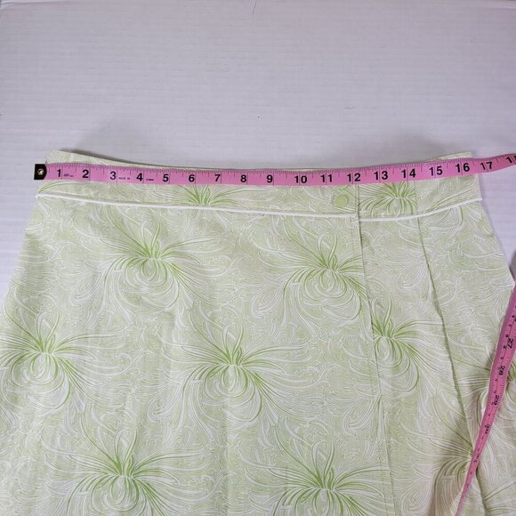 Patagonia Women Outdoor Lightweight Green Floral Nylon Wrap Around Skirt Size 10 - Picture 6 of 8
